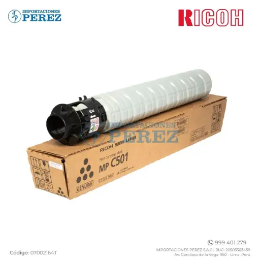 [07002164T] Toner Cartucho Black Ricoh [Original Ricoh] 232g 