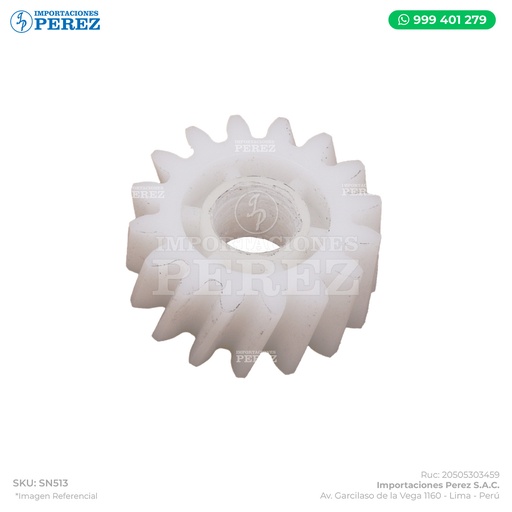 [SN513] Gear 16T (Acople c/Inversor - Encima del Fusor)  - SEMI-NUEVO [Original - Konica Minolta]