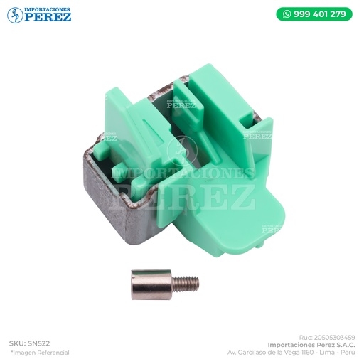 [SN522] Tope Verde Comleto de Bandeja (STOPPER + MOUNTING PLATE + SHOULDER SCREW /2) - SEMI-NUEVO [Original - Konica Minolta]
