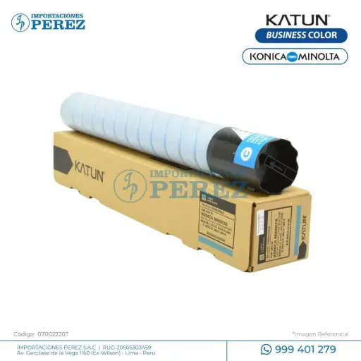 [07002220T] Toner Cartucho Cyan Konica Minolta TN321C/TN220C 514g [Katun Business Color]