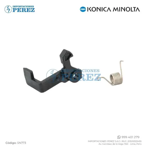 [SN773] Level/Gancho Frontal + Resorte ADF CIS (LOCK PART /FRONT + OPEN/CLOSE SPRING / LEFT) [Original - Konica Minolta]